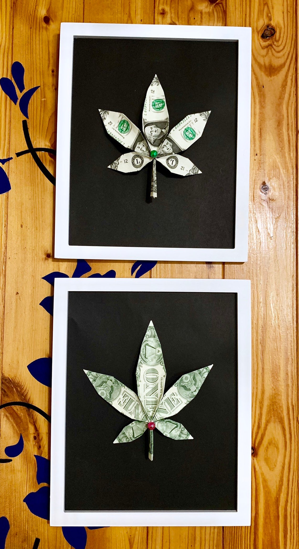 Money origami marijuana leaf cannabis leaf money gift Etsy