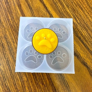 Silicone paw print Tealight candle Mold - 4 cavities - wax melt lotion bar soap mold - paw print resin mold