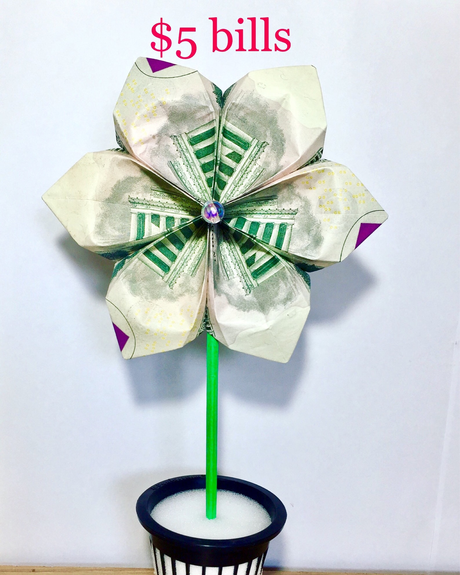 Money origami money flower origami flower money bouquet Etsy