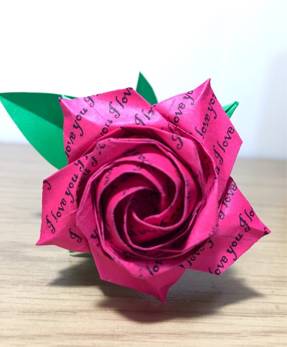 Origami Paper Rose Origami Flower Paper Flower Paper Rose Valentine Gift For Her Anniversary Rose Bouquet Origami Pentagon Rose