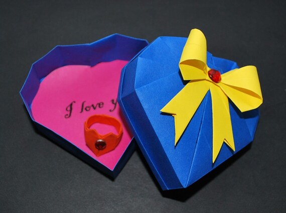 Origami Heart Ring Origami Heart Box Origami Bowknot Gift For Her Valentine Gift Anniversary Gift Kids Gift
