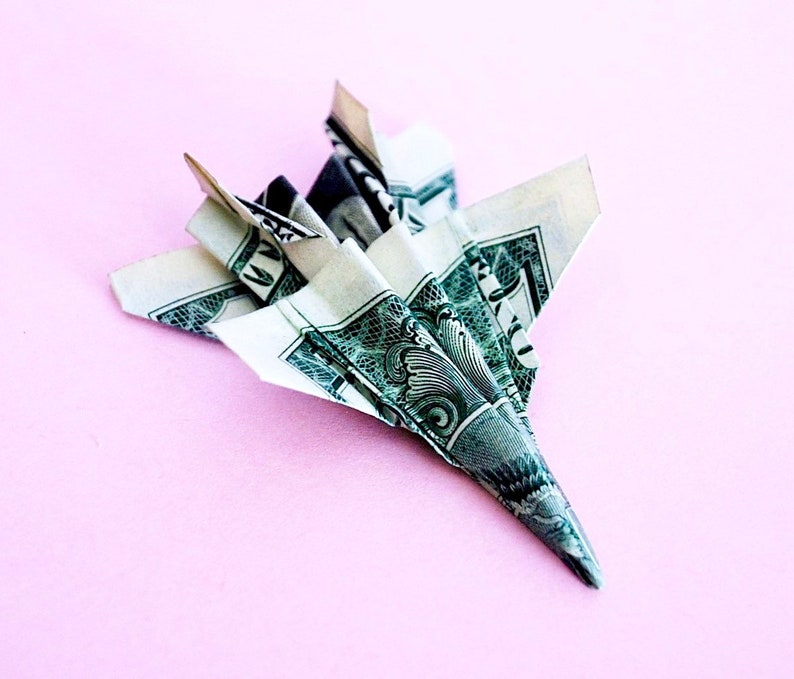 Money Origami plane origami airplane fighter jet US | Etsy