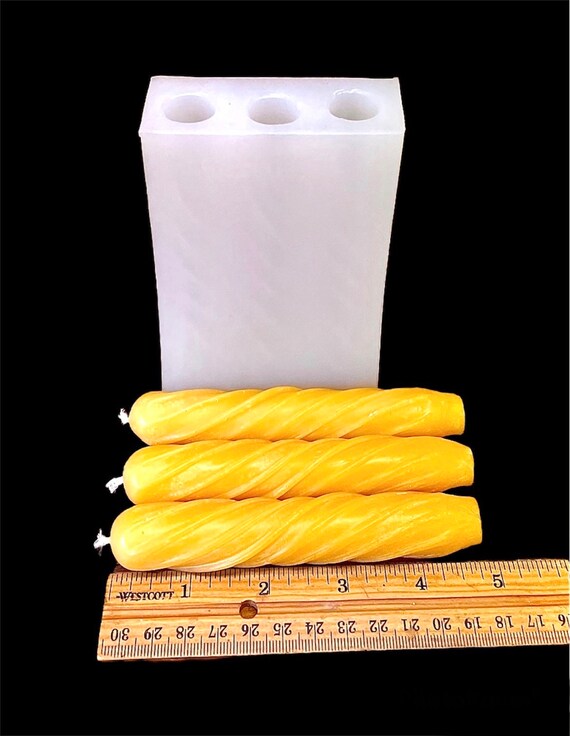 Silicone Twisted Taper Candle Mold 4.75 Spiral Taper Mold Mini