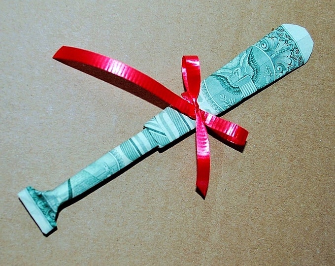 Money Origami Origami Baseball Bat Money Origami Baseball Etsy