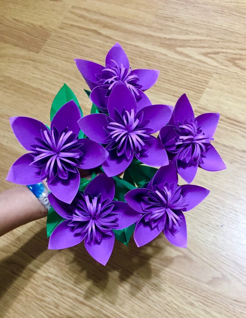 Papier Blume Blumenstrauß-Origami Blumen Papier Blumen | Etsy