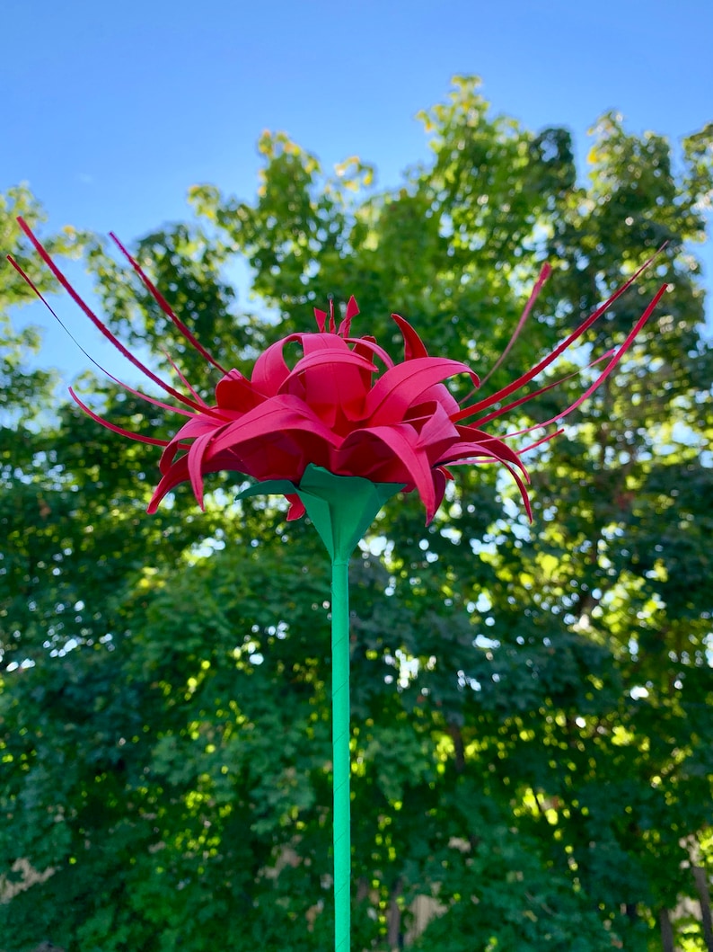 Origami spider lily paper higanbana Centerpiece flower Etsy