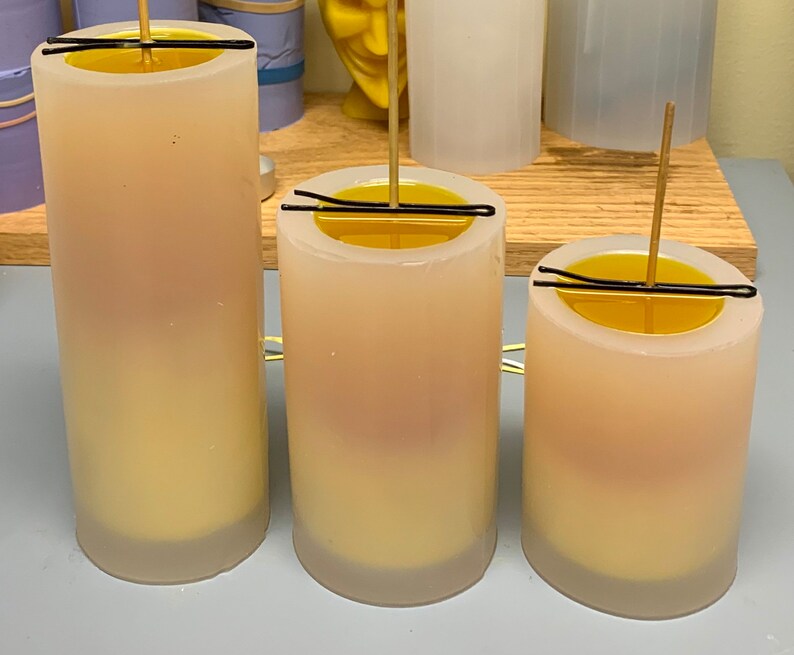 Silicone Pillar Cylinder Candle Mold Concave Top Candle Mold Etsy