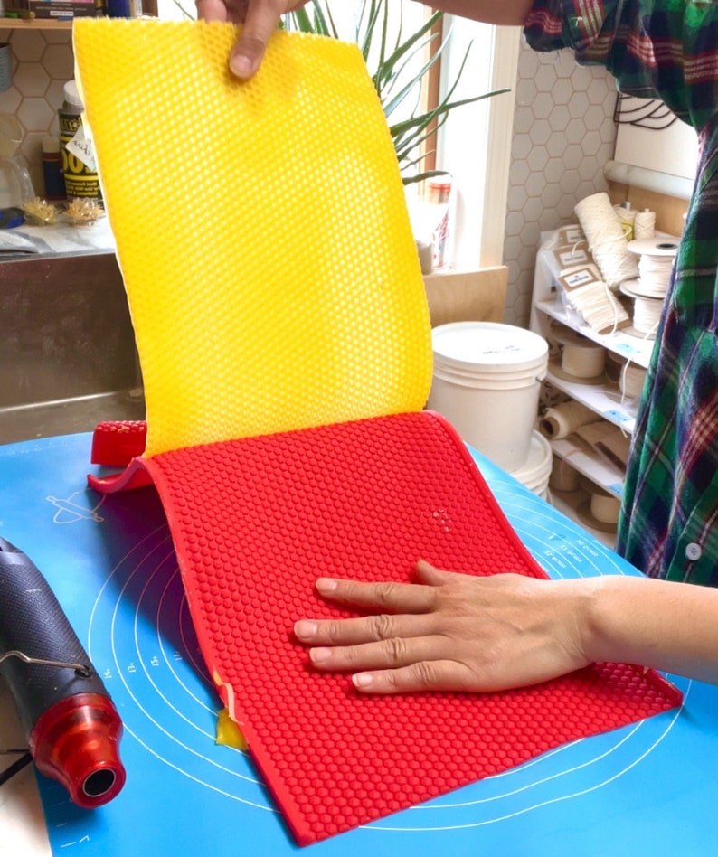 High quality Silicone honeycomb beeswax sheets mold for rolled candle or beehive foundation image 8