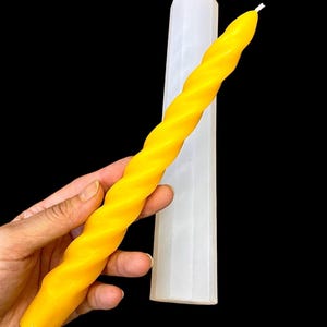 8.5” single cavity Silicone twisted taper candle mold -  spiral taper candle - dinner taper mold - homemade