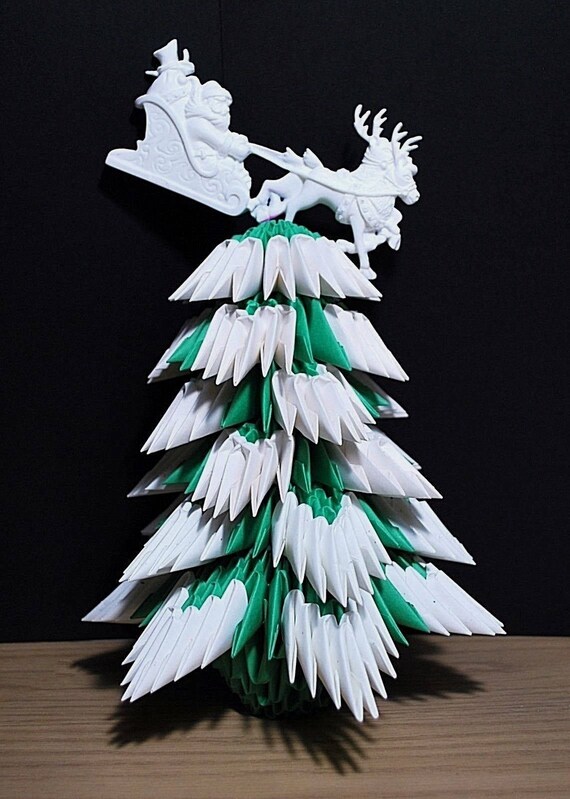 3d Origami Christmas Tree Christmas Tree Origami Christmas Tree Christmas Gift Christmas Decor Santa On Sleigh