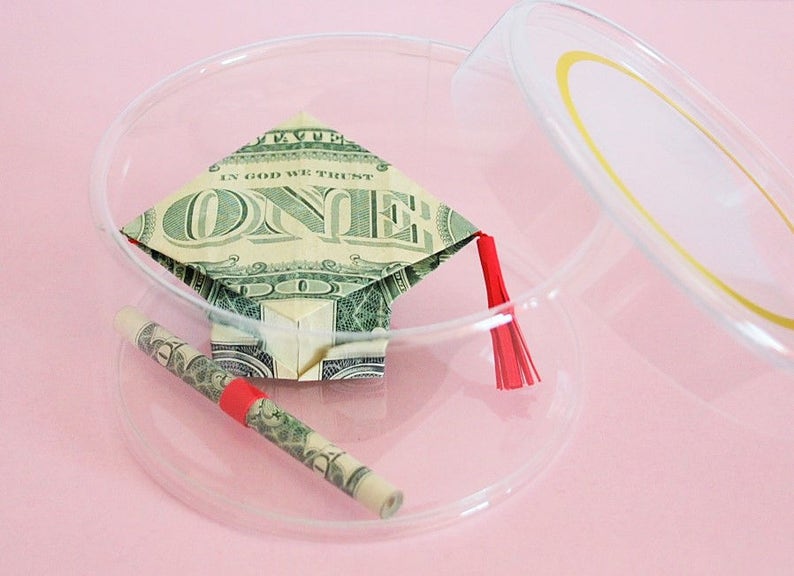 Money Origami graduation gift origami graduation cap Etsy