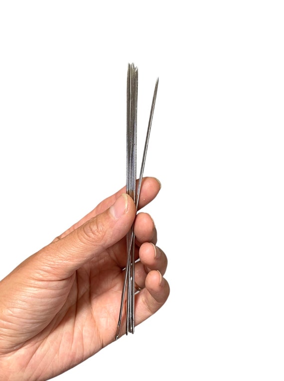 Pack of 5 - 6” stainless steel needles for candle making sewing stitching - wick holders - candle needle - mold pin