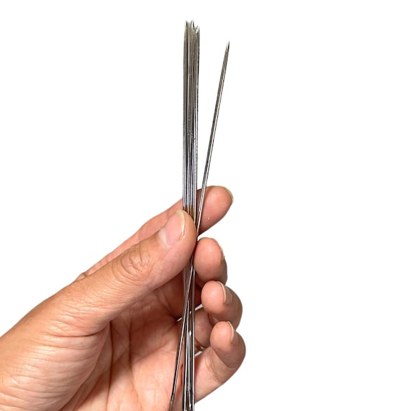 Pack of 5 - 6” stainless steel needles for candle making sewing stitching - wick holders - candle needle - mold pin