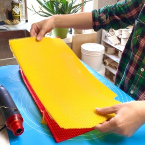 High quality Silicone honeycomb beeswax sheets mold for rolled candle or beehive foundation image 7