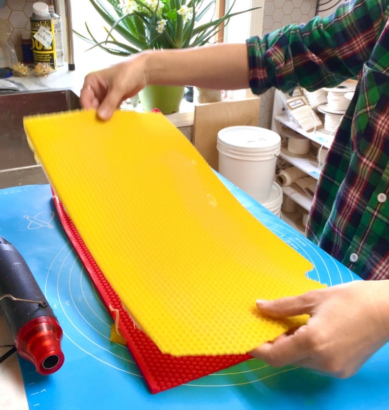 High quality Silicone honeycomb beeswax sheets mold for rolled candle or beehive foundation image 7