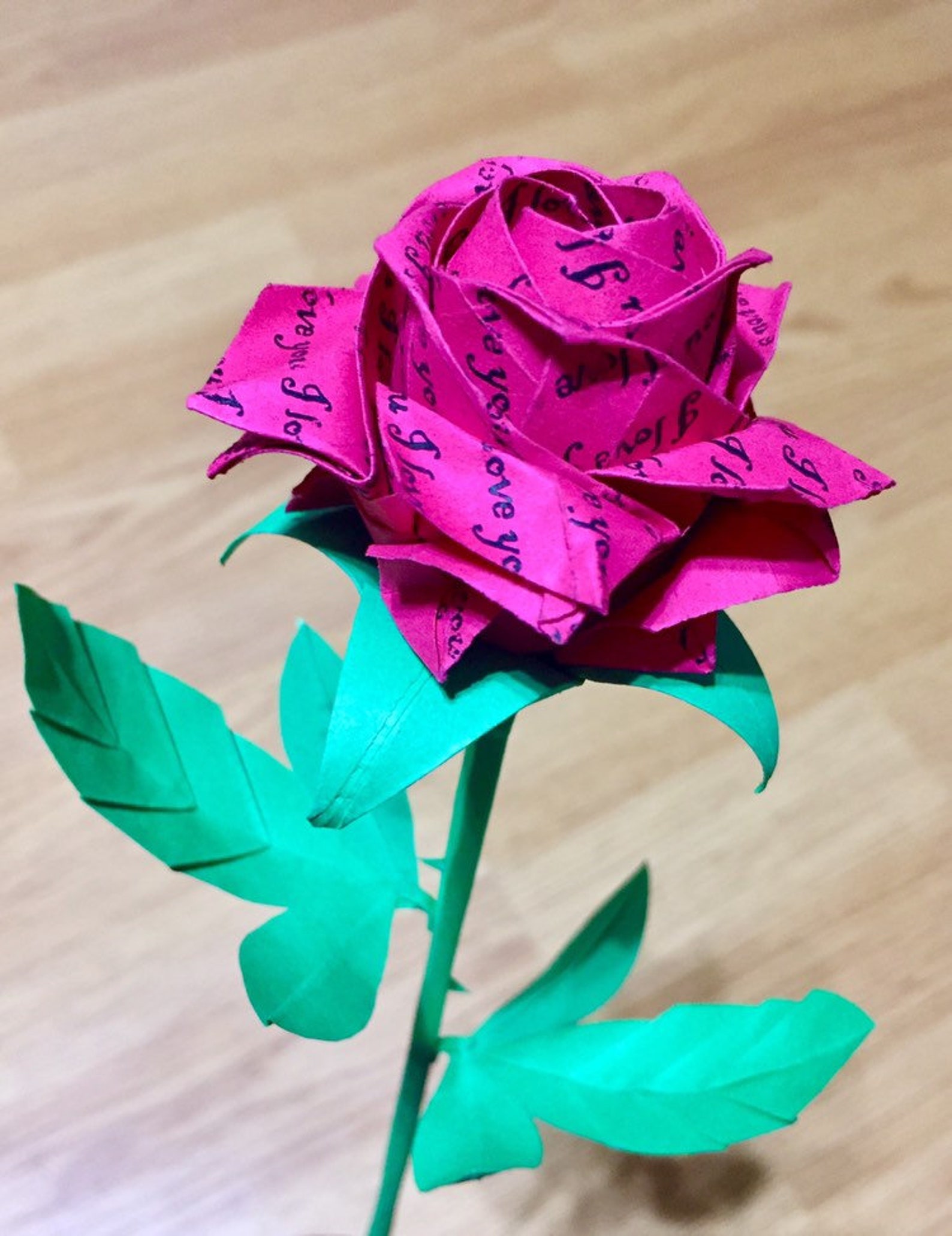 Origami paper rose origami flower paper flower paper Etsy