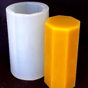 Silicone pillar candle Mold - octagonal cylinder mold - 3&#39;&#39; wide