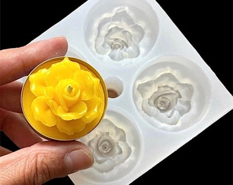 Silikonform Teelicht Kerze Rose Blume - Wachsform Lotion Bar Seifenform - Harz Schokoladenform