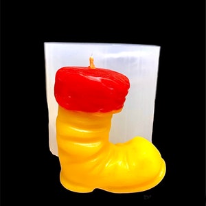 Silicone Santa’s boot Mold - 3D boot mold - silicone candle soap mold - homemade mold - Christmas holiday mold