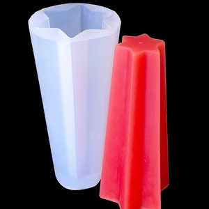 silicone pillar candle mold - hexagonal pillar mold - carved candle mold