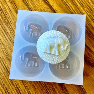 Silicone elephant Tealight candle Mold - 4 cavities - wax melt lotion bar soap mold - elephant resin mold