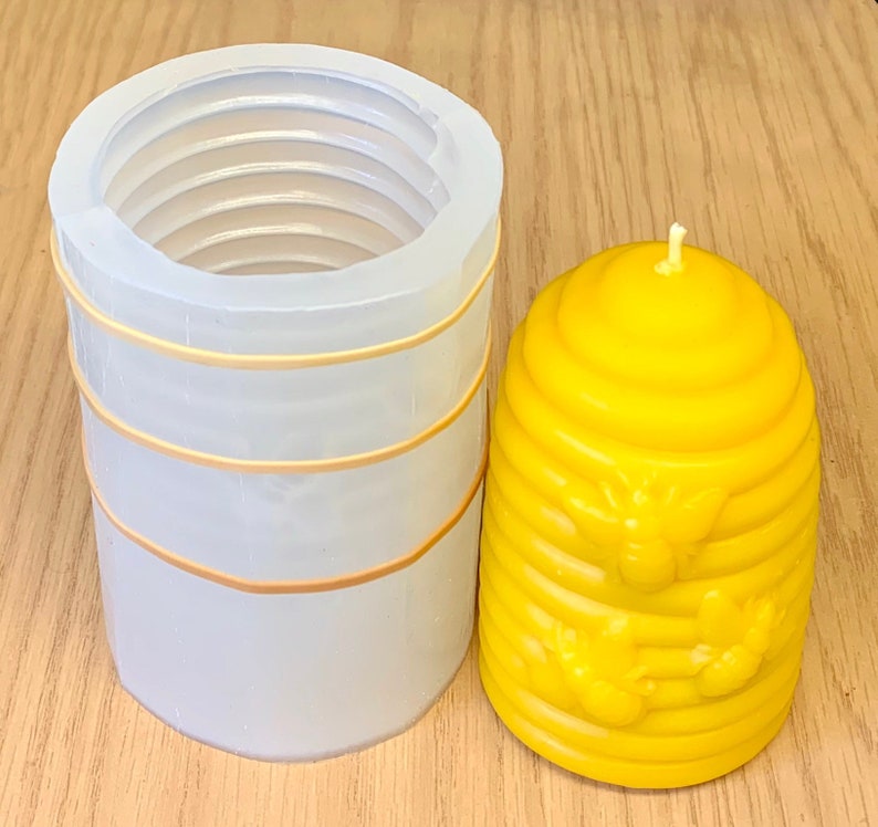 Silicone honeybee skep pillar candle Mold beehive mold Etsy