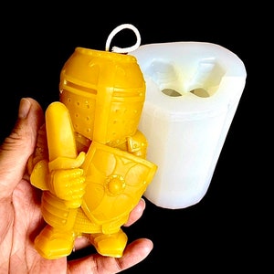 4.25” Silicone knight mold -  3D figure mold - candle soap mold - resin ornament mold