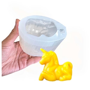 3D Silicone unicorn Mold - silicone candle soap resin mold - 2.75” - food grade - magic candle mold