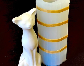 3D Silicone cat kitty feline candle mold - pillar candle - soap lotion bar mould - homemade