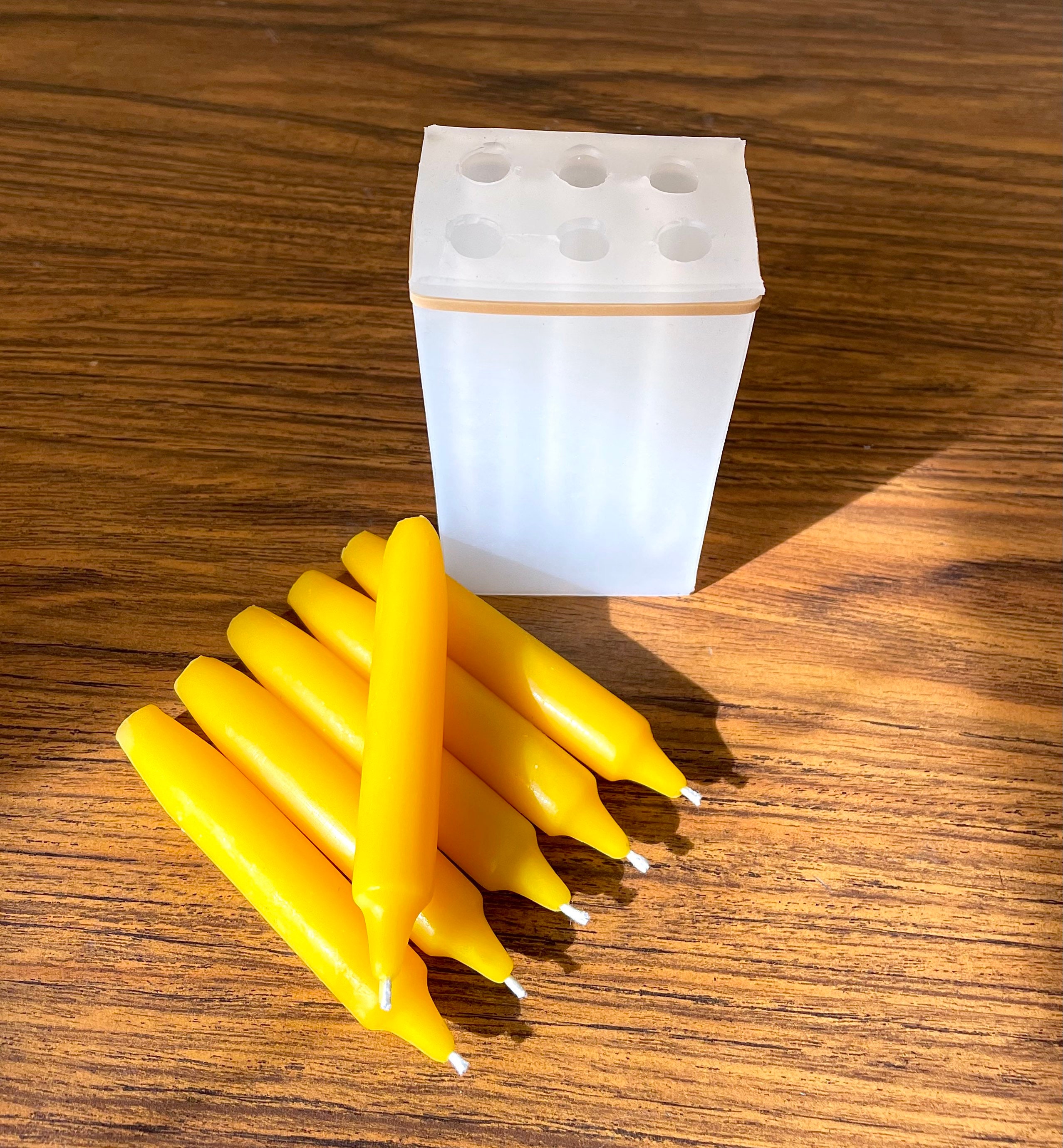 4 plus size Silicone chime candle mold mini taper Mold Etsy