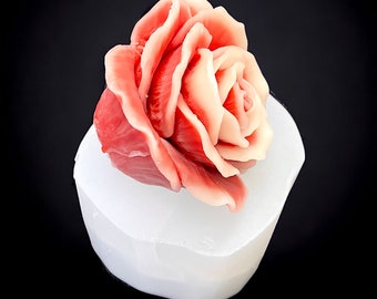 3.5” 3D silicone large rose flower mold - candle soap resin mold