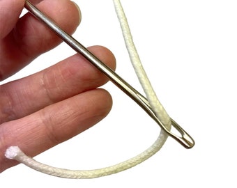 10” long stainless steel wicking needle for candle making sewing stitching