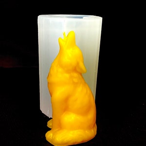 3.75” Silicone wolf candle soap Mold - 3D howling wolf mold - homemade