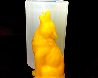 3.75” Silicone wolf candle soap Mold - 3D howling wolf mold - homemade