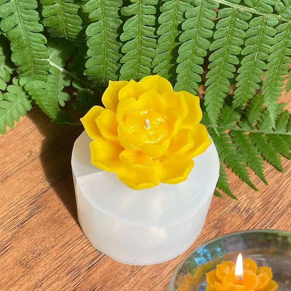 Petit moule 3D fleur de lotus en silicone de 2 po. - moule à bougie flottante - moule nénuphar - moule à savon - qualité alimentaire