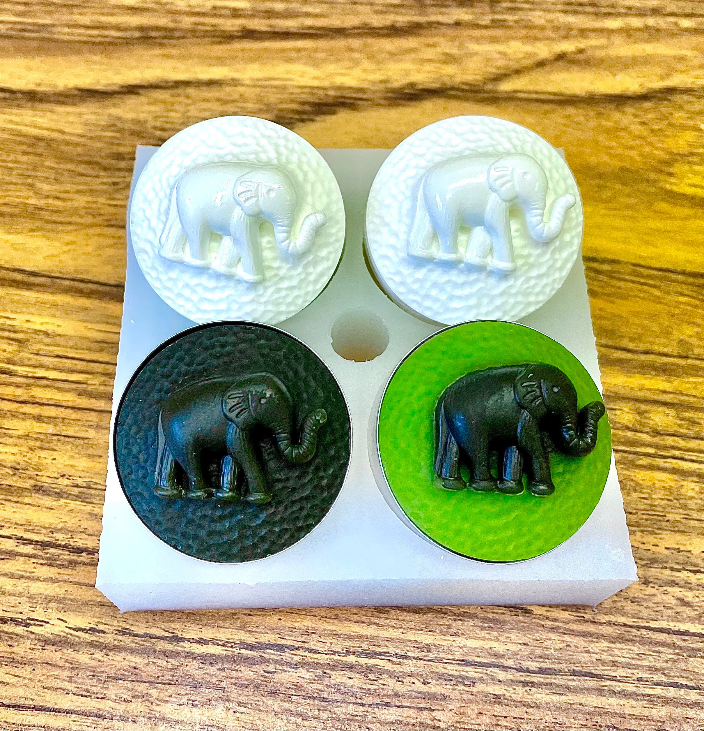 Silicone Elephant Tealight Candle Mold 4 Cavities Wax Melt Etsy UK