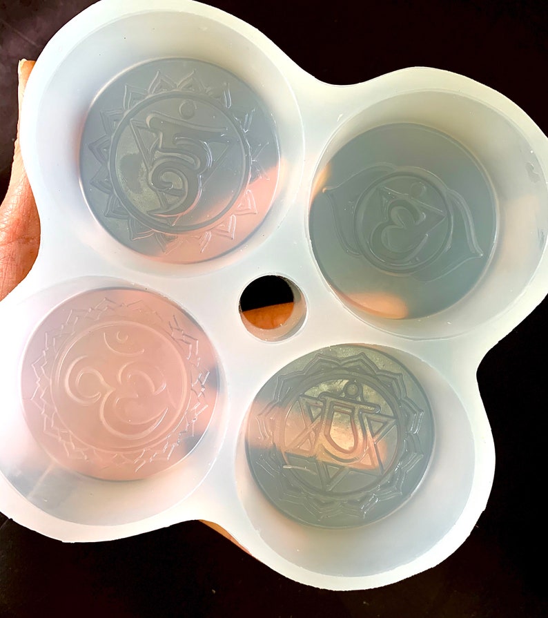 Silicone chakra soap candle mold 4 cavities yoga symbol Etsy
