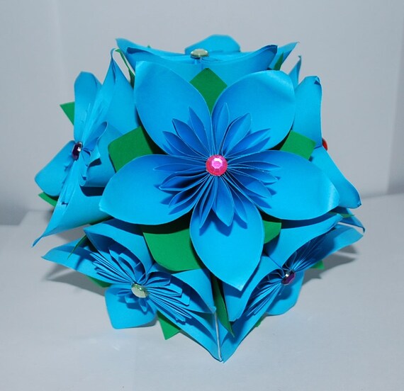 Origami Blume Bouquet Papier Blume Blumenstrauß Hochzeit Blume Blumenstrauß Braut Strauß Origami Kusudama Jahrestag Strauß