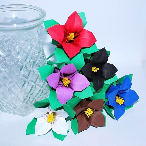 Violet Flowers Origami Flower Paper Flowers Origami Violet Bouquet Paper Flower Bouquet Wedding Bouquet Anniversary Gift