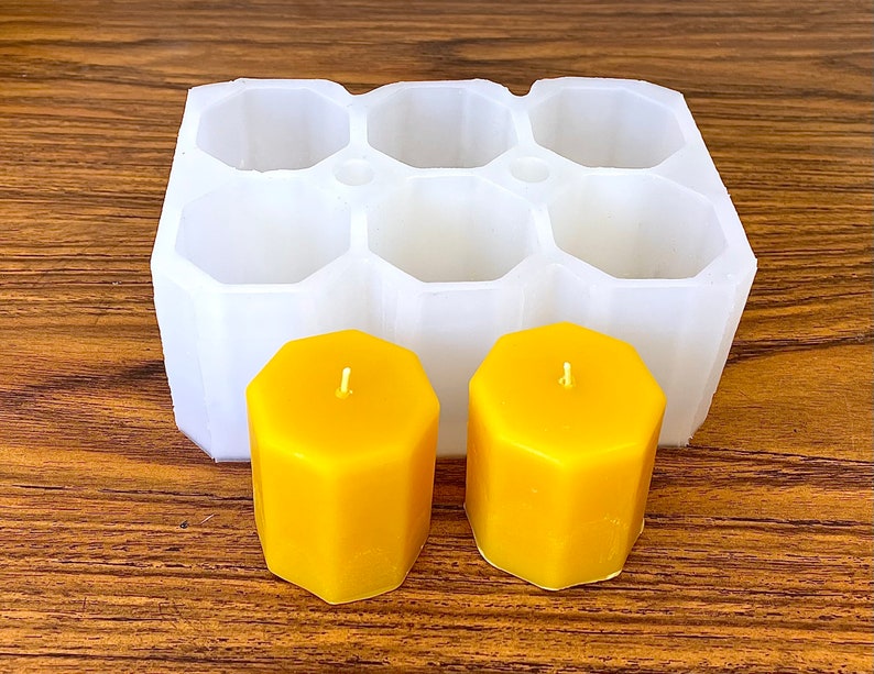 Silicone Octagonal Votive Candle Mold 6 Cavities Octagon Etsy