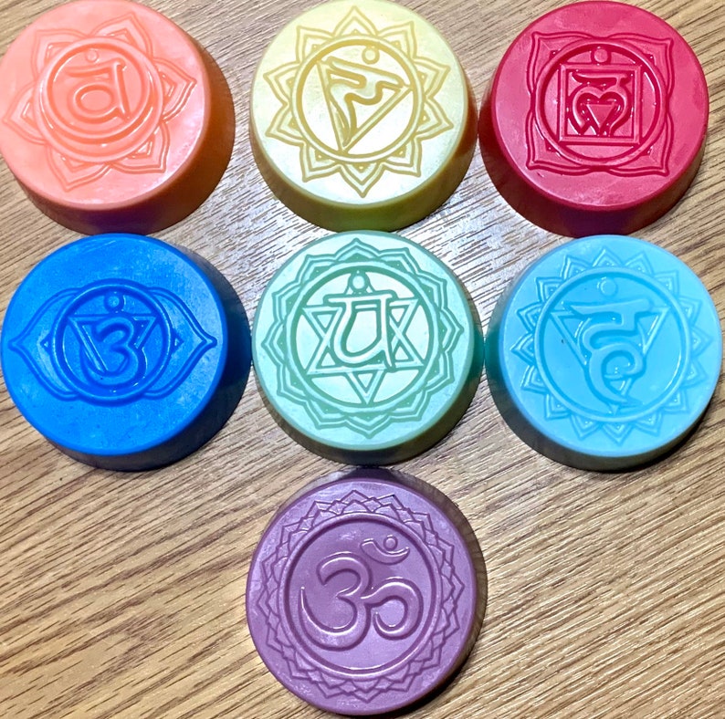 Silicone chakra soap candle mold 4 cavities yoga symbol Etsy
