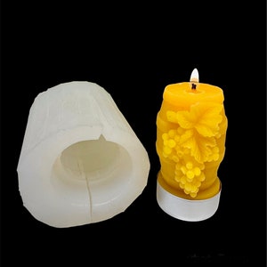 Silicone pillar tealight candle mold - grapes on wine barrel - wine tasting event