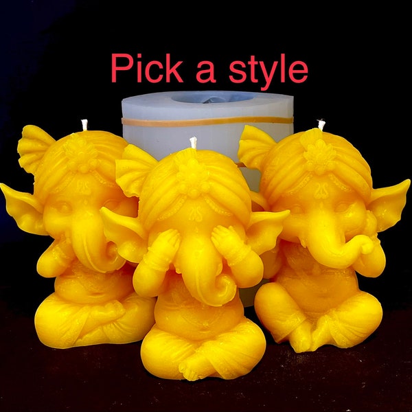 3D Silicone elephant Mold - Ganesha mold - resin soap mould - 3.75”