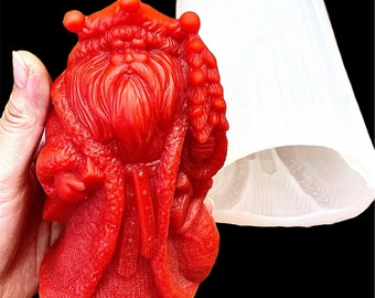 6” Silicone Santa Claus Mold - 3D candle soap resin mold - Christmas holiday candle mold - food grade