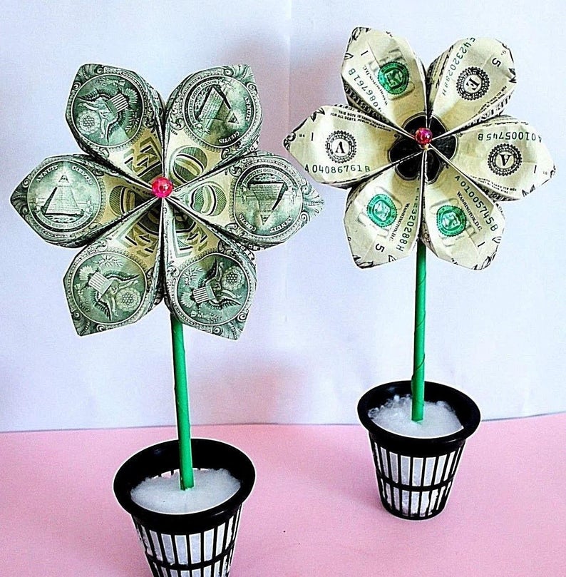 Money Origami Money Flower Origami Flower Money Bouquet Etsy - image 0