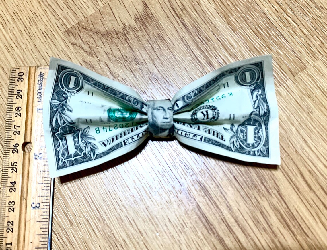 Origami money bow tie dollar bill mens bow tie gift for | Etsy