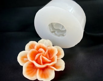 3D silicone floating flower mold - 3” - rose flower mold - beeswax candle mold - soap resin mold