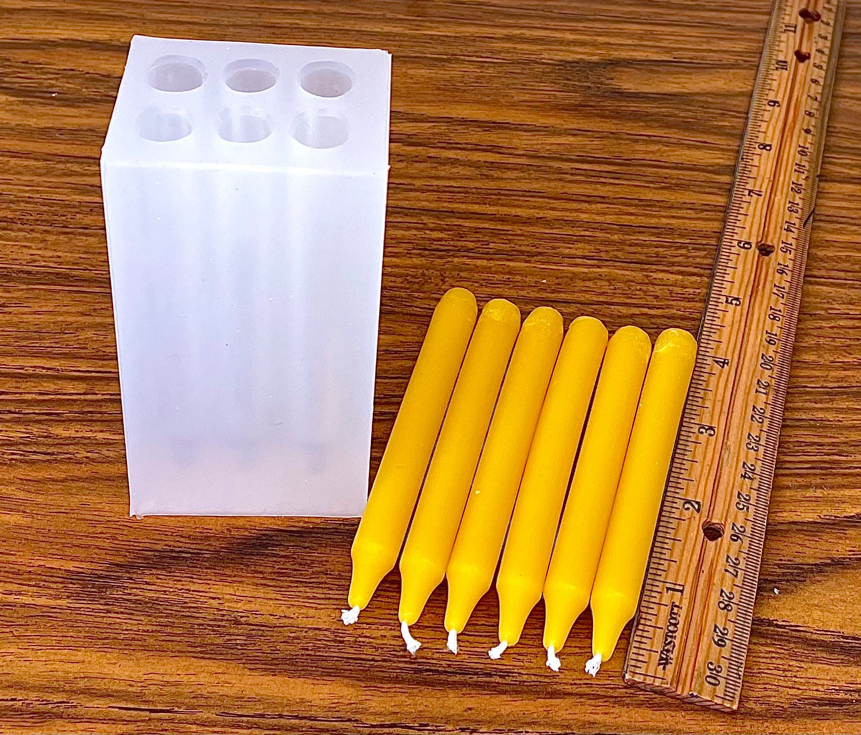 7” Silicone taper candle mold 4 cavities church candle mold