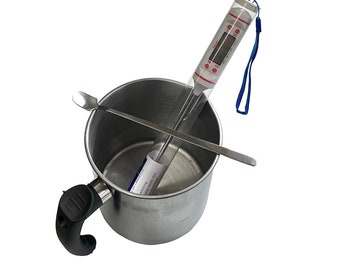 Candle making kit for beginners - wax pouring pot stainless steel pitcher - digital thermometer