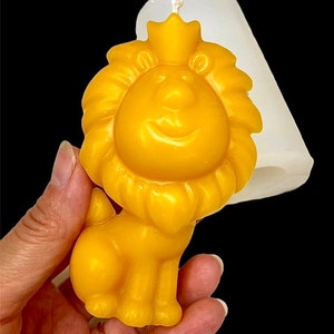 3.5” 3D Silicone lion king mold - pillar candle soap lotion bar resin mould